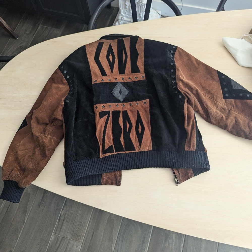 Y2k Vintage Edgy Biker Code Zero Leather Bomber J… - image 1